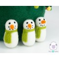 5x8cm Multicolor Scarfed Felt Snowmen
