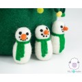 5x8cm Multicolor Scarfed Felt Snowmen