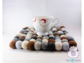 20x20cm Square Multicolor Felt Ball Trivet Collection