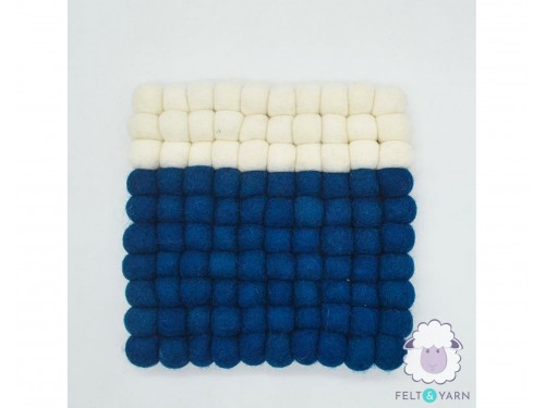 20x20cm Square Multicolor Felt Ball Trivet Collection