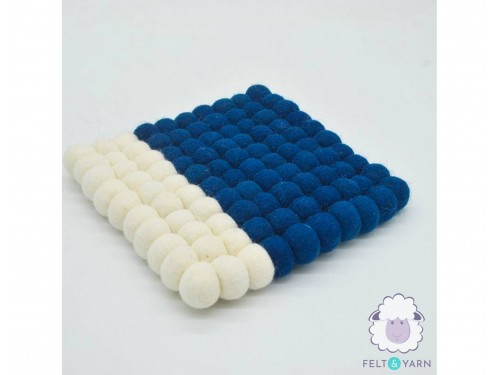20x20cm Square Multicolor Felt Ball Trivet Collection