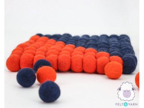 20x20cm Square Multicolor Felt Ball Trivet Collection