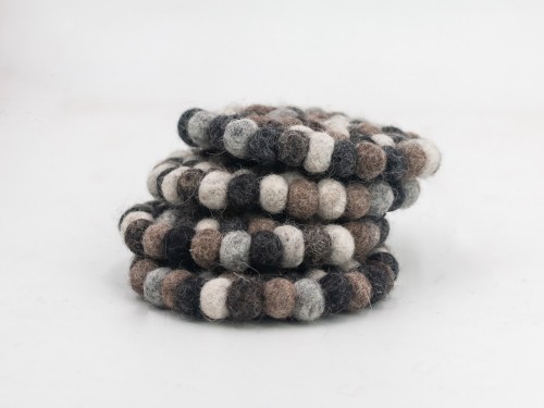 10cm Handmade Felt Ball Coaster Collection