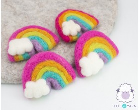 7x6cm Felt Rainbow with Cloud