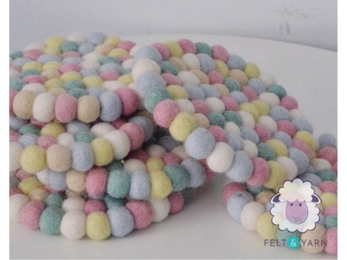 10cm Handmade Felt Ball Coaster Collection