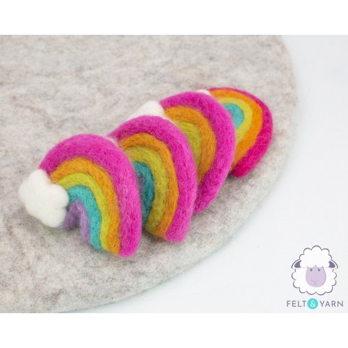 7x6cm Felt Rainbow with Cloud