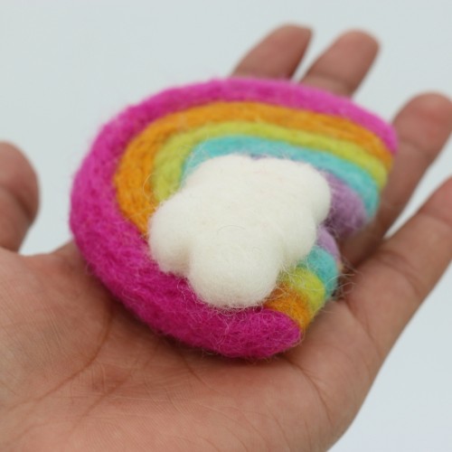 7x6cm Felt Rainbow with Cloud