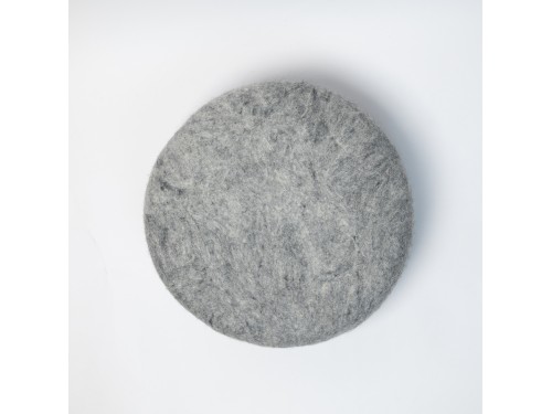 Handcrafted Black Round Felt Pouf