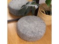 Handcrafted Black Round Felt Pouf