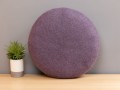 Handcrafted Black Round Felt Pouf