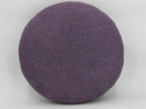 Handcrafted Black Round Felt Pouf