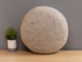 Handcrafted Black Round Felt Pouf