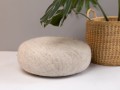 Handcrafted Black Round Felt Pouf