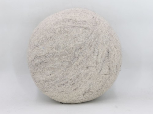 Handcrafted Black Round Felt Pouf