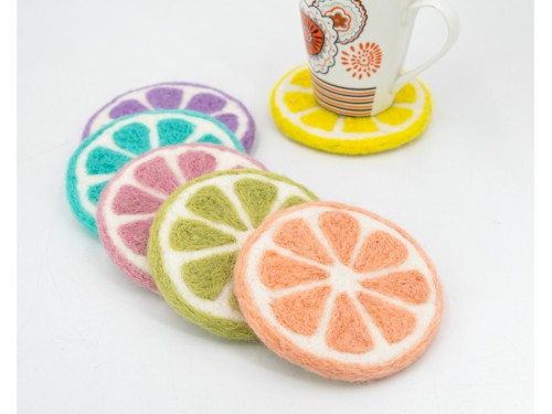 10cm Round Wool Felt Sheet Coaster Collection