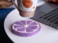 10cm Lemon Slice Wool Felt Sheet Coaster Collection