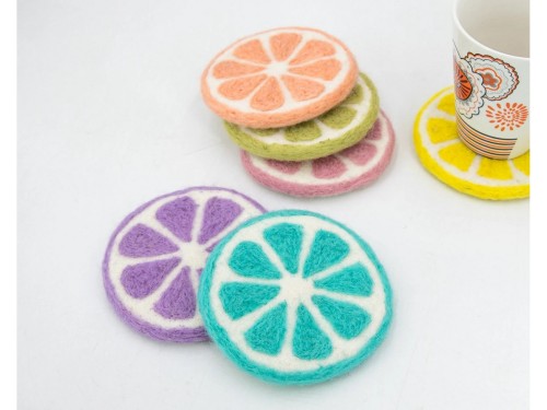 10cm Round Wool Felt Sheet Coaster Collection