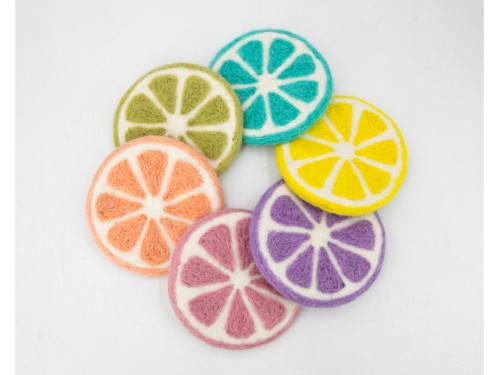 10cm Round Wool Felt Sheet Coaster Collection - Felt and Yarn