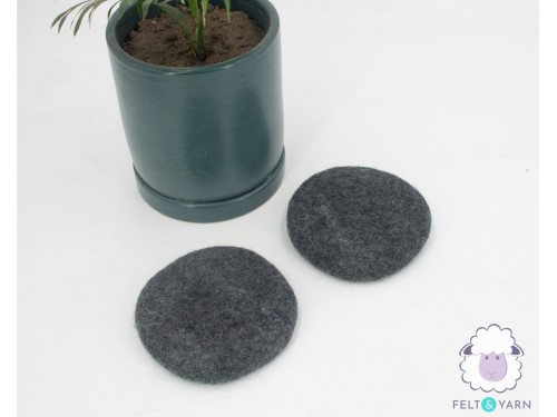 10cm Round Wool Felt Sheet Coaster Collection - Felt and Yarn