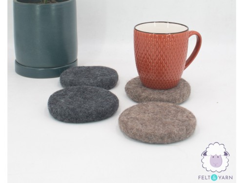 10cm Round Wool Felt Sheet Coaster Collection
