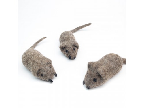 9cm Wool Felt Mice - Felt Cat Toy