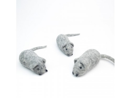 9cm Wool Felt Mice - Felt Cat Toy