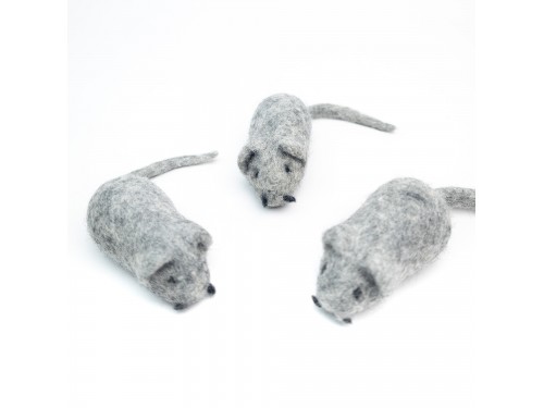 9cm Wool Felt Mice - Felt Cat Toy