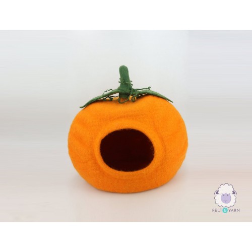 Pumpkin Felt Cat House