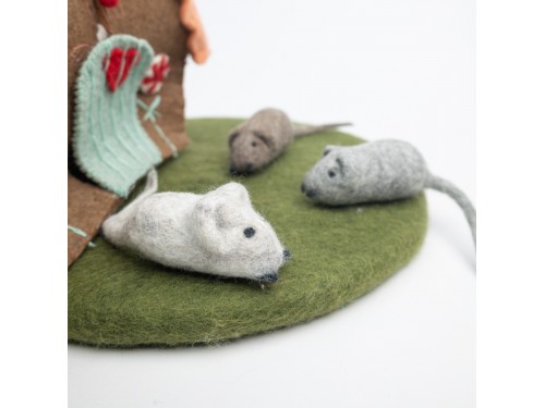 9cm Wool Felt Mice - Felt Cat Toy