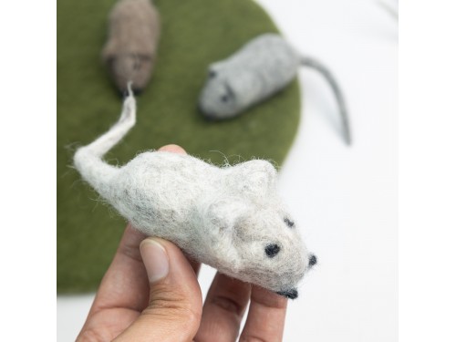 9cm Wool Felt Mice - Felt Cat Toy