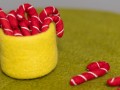 10cm Handmade Wool Felt Candy Cane