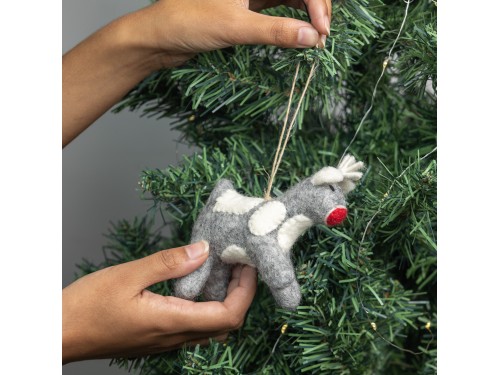 12cm Christmas Felt Rudolph Ornament