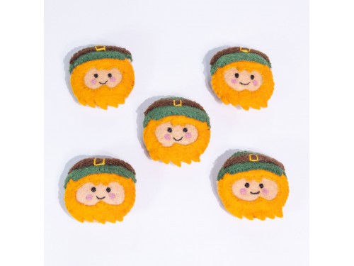 7cm Felt Stitched Leprechaun Head