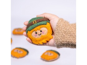 7cm Felt Stitched Leprechaun Heads for Festive Crafts - Felt and Yarn