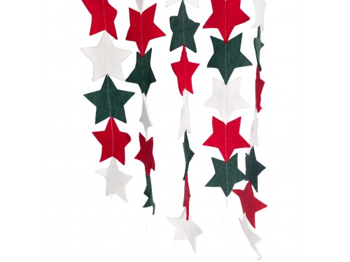 Handmade Wool Felt Christmas Star Garland - Felt and Yarn