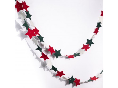 Handmade Wool Felt Christmas Star Garland