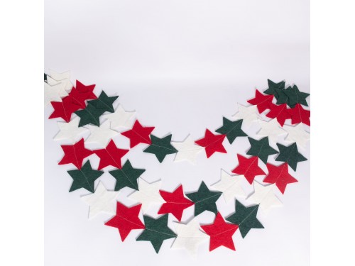 Handmade Wool Felt Christmas Star Garland