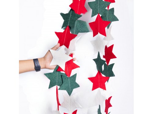 Handmade Wool Felt Christmas Star Garland