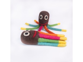 30 cm Wool Felt Octopus Dog Toy - Felt and Yarn