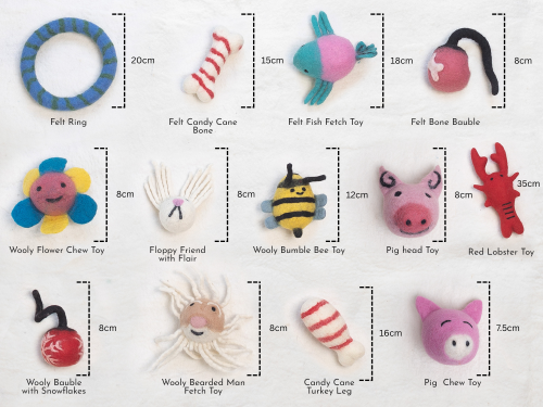 Wholesale Wool Felt Pet Toy Assortment Bundle