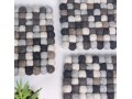 Handmade Natural Color Felt Ball Square Trivet