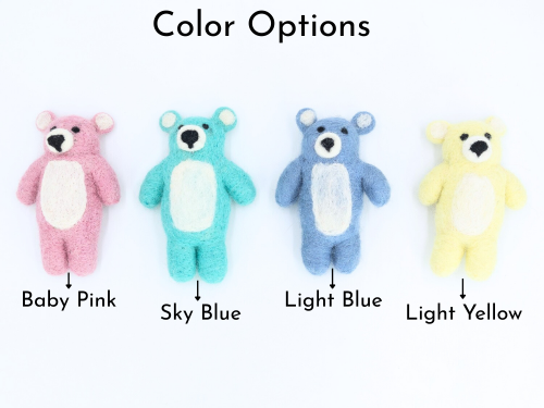 12cm Fluffy Felt Teddy Bear