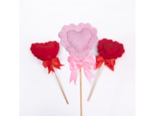 Handmade Stitched Felt Heart Wand