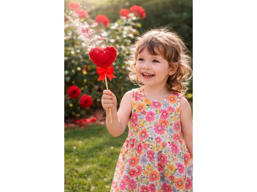 Handmade Stitched Felt Heart Wand