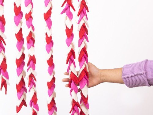 6ft Handmade Seasonal Felt Leaf Garland