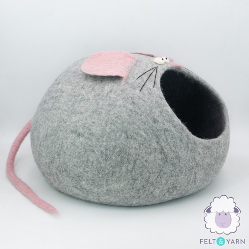 Cute Mouse Felt Cat House
