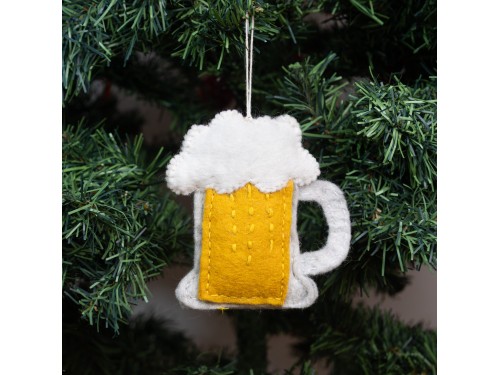Handmade Felt Beer Mug Ornament