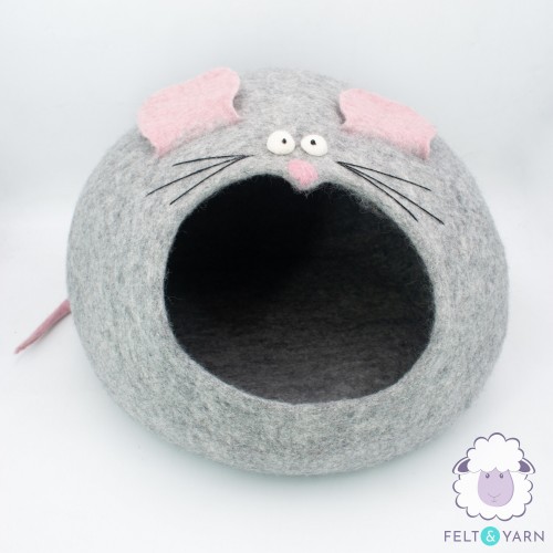 Cute Mouse Felt Cat House