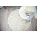 Pure White Round Felt Ball Rug