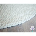 Pure White Round Felt Ball Rug